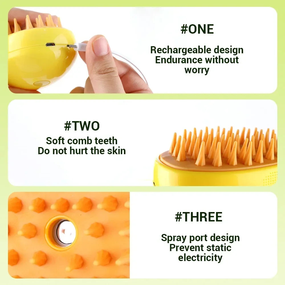 Electric Steamy Brush for Massage Pet